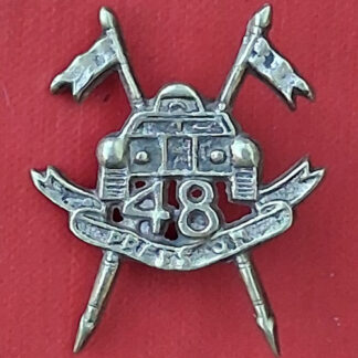 (India) 48th Indian Cavalry Regiment Armoured Corps - Cast Metal Cap Badge.