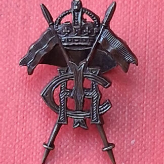 (India) The Central India Horse - King's Crown Officer's Service Dress Cap Badge.