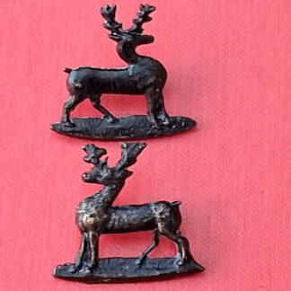Hertfordshire Rifle Volunteer Corps - Blackened Brass Collar Badges.