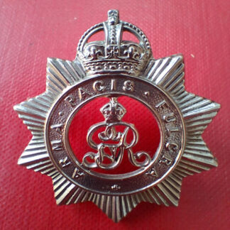 The North Somerset Yeomanry - King's Crown GvR White Metal Cap Badge.