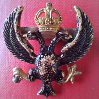 The Lanarkshire Yeomanry - King's Crown Officer's Blackened Gilt Cap Badge.