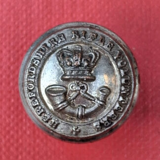 Herefordshire Rifle Volunteers - Queen Victoria's Crown 16mm White Metal Button.