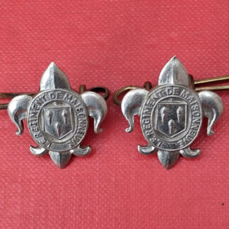 (Canada) Le Regiment De Maisonneuve - White Metal Collar Badges.
