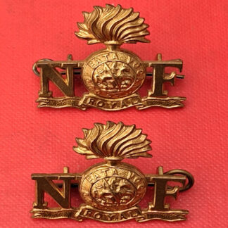 The Royal Northumberland Fusiliers - Gilding Metal Shoulder Titles.