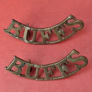 The East Kent Regiment (The Buffs) - Gilding Metal Shoulder Titles.