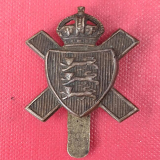 The Jersey Militia - King's Crown Gilding Metal Cap Badge.
