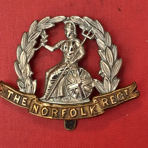 The Norfolk Regiment - Bi Metal Cap Badge.