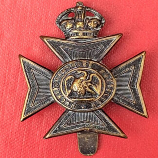 The Buckinghamshire Battalion - King's Crown Blackened Brass Cap Badge.