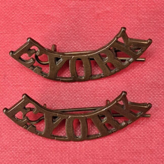 The East Yorkshire Regiment - Gilding Metal Shoulder Titles.