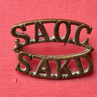 (South Africa) The South Africa Army Ordnance Corps - Gilding Metal Shoulder Title.