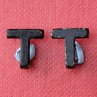Territorial "T" Badges - Small Blackened Brass "T" Titles.