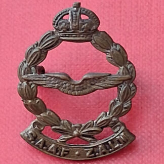 (South Africa) The South African Air Force - King's Crown Gilding Metal Cap Or Collar Badge.