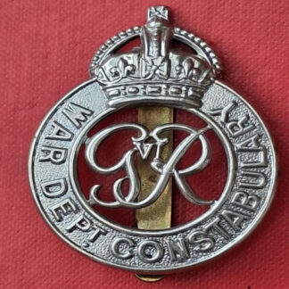 The War Department Constabulary - King's Crown GVI White Metal Cap Badge.
