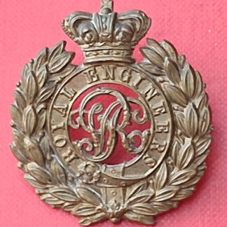 The Royal Engineers - Queen Victoria's Crown Gilding Metal Cap Badge.