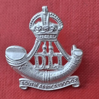 6th Territorial Battalion The Durham Light Infantry - King's Crown Officers Silver Plate Mess Dress Cap Badge.