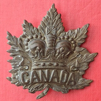 (Canada Militia) The Canadian Militia - Queen Victoria's Crown Gilding Metal Cap Badge.