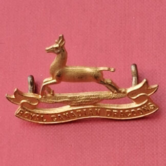 (Canada) The Royal Canadian Dragoons - Officer's Gilt Metal Cap Badge.