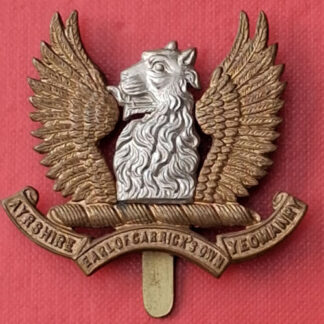 The Ayrshire Yeomanry - Officer's Silver Plated & Gilt Cap Badge