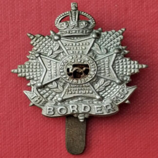 The Border Regiment - King's Crown "Small Pattern" White Metal Cap Badge.