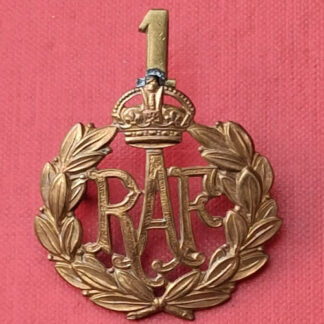 The Royal Air Force  No 1 Wing Bullback Barracks Halton - King's Crown Gilding Metal Cap Badge.
