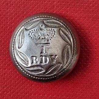 1st Royal Devon Yeomanry - Queen Victoria's Crown 18mm White Metal Button.