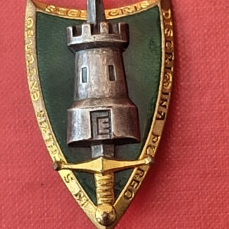 H.Q Allied Forces Central Europe - White Metal & Green Enamelled Pocket Badge.