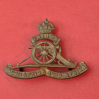 (South Africa) The South African Artillery - King's Crown Gilding Metal Cap Badge.
