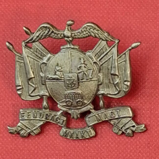 (South Africa) The Transvaal Staats Artillerie - Boer War White Metal Cap Badge.