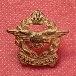 (South Africa) South African Air Force - King's Crown Gilt Mess Dress Collar Badge.
