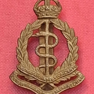 (South Africa) South African Army Medical Corps - King's Crown Gilding Metal Cap Badge.