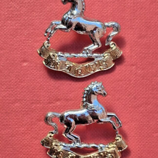 The King's Regiment ( Liverpool ) - Gold & Silver Anodised Collar Badges.