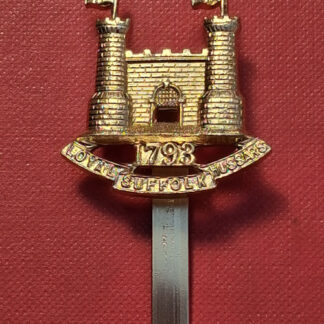 The Loyal Suffolk Hussars - Gold Anodised Beret Badge.