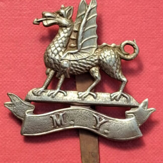 The Montgomeryshire Yeomanry - White Metal Cap Badge.