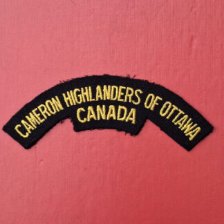 (Canada) The Cameron Highlanders Ottawa Of Canada - Woven Cloth Shoulder Title.