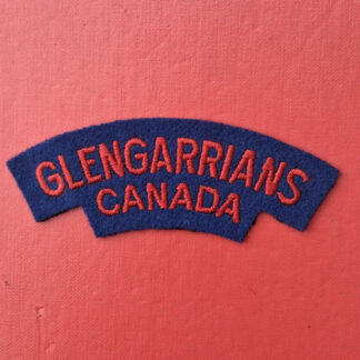 (Canada) The Glengarrians (Stormont,Dundas & Glengarry Highlanders) - Woven Cloth Shoulder Title.