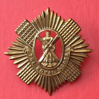 The Royal Scots - WW2 Economy Gilding Metal Cap Badge.