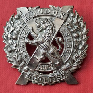 The London Scottish - White Metal Cap Badge.