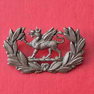 1st Glamorgan Rifle Volunteers - White Metal Collar Badge.
