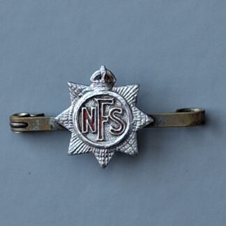 National Fire Service - King's Crown White Metal & Enamelled Sweetheart Badge.