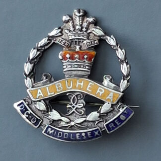 The Middlesex Regiment - Sterling Silver & Enamelled Sweetheart Badge.