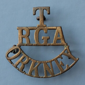 Royal Garrison Artillery Territorials Orkney - Gilding Metal Shoulder Title.