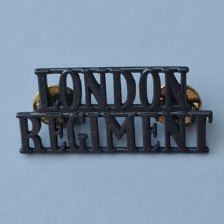 The London Regiment - Blackened Metal Shoulder Title.
