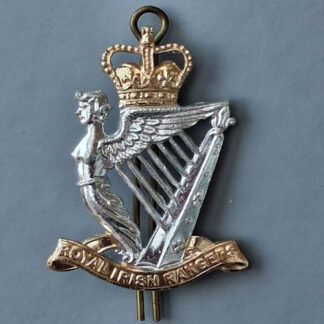 The Royal Irish Rangers - Gold & Silver Anodised Belt Clasp Badge.