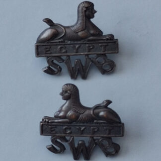 The South Wales Borderers - Officer's Service Dress Bronze Collar Badges.