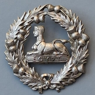 The Gordon Highlanders - Pipers White Metal Glengarry Badge.