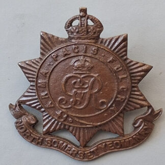 The North Somerset Yeomanry - Officer's Bronzed  Service Dress Cap Badge.