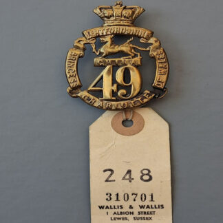 49th (Hertfordshire) Regiment Of Foot - Victorian O.R'S Brass Circa 1874 - 1881 Glengarry Badge.