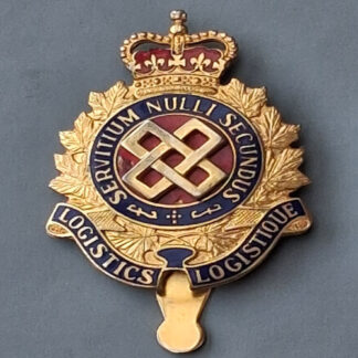 (Canada) The Royal Canadian Logistics Branch  - Queen's Crown Enamelled Cap Badge.
