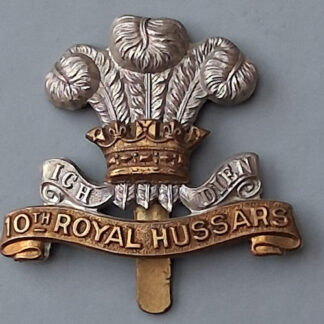 The 10th Royal Hussars - Bi Metal Cap Badge.