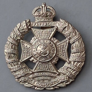 The Rifle Brigade - King's Crown White Metal Cap Badge.